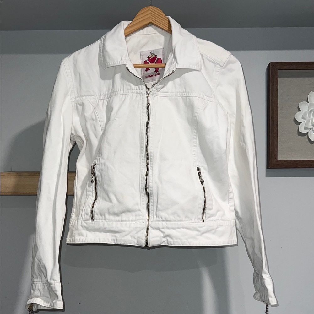 White Women's Zip up jacket 100% cotton made in Brazil